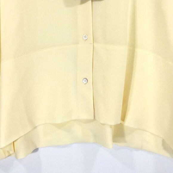 Everlane The Clean Silk Short-Sleeve Square Boxy Shirt Pale Yellow Size 0 NWT - Picture 6 of 15